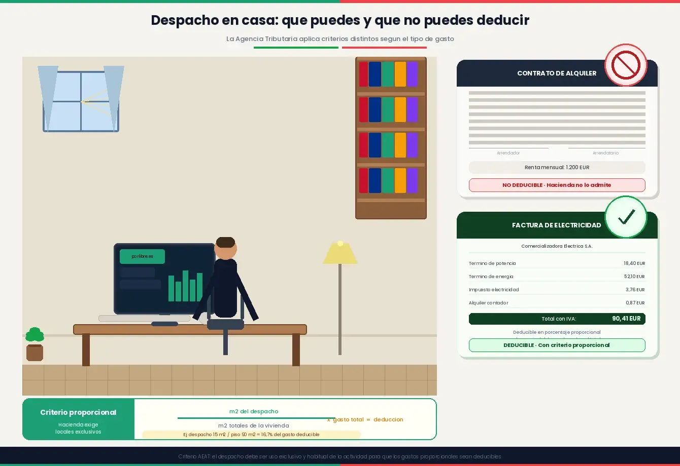 ¿Puedo deducirme el alquiler si trabajo desde casa siendo autónomo?