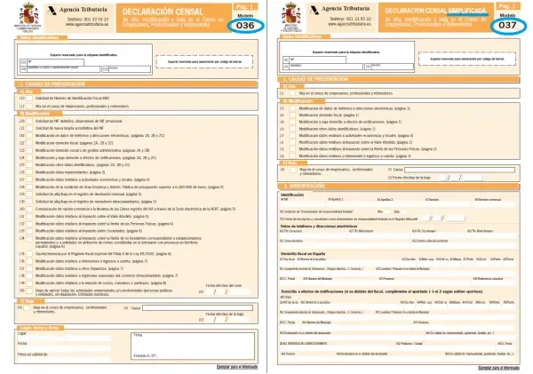 Modelo 036 y 037: qué diferencia había y cómo darte de alta ahora que el 037 ha desaparecido