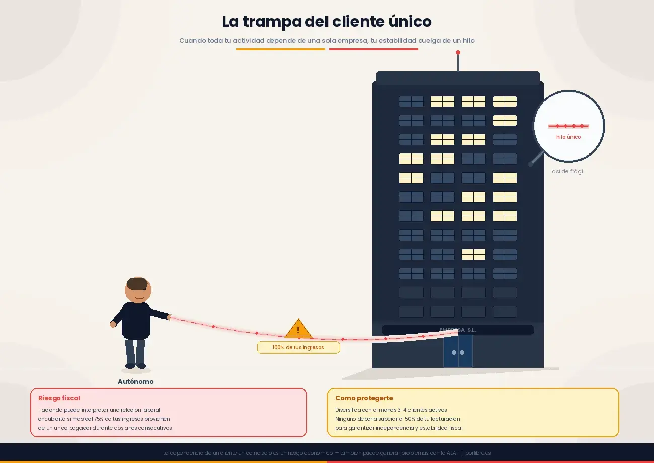 Autónomo con un solo cliente: riesgos legales y cómo protegerte