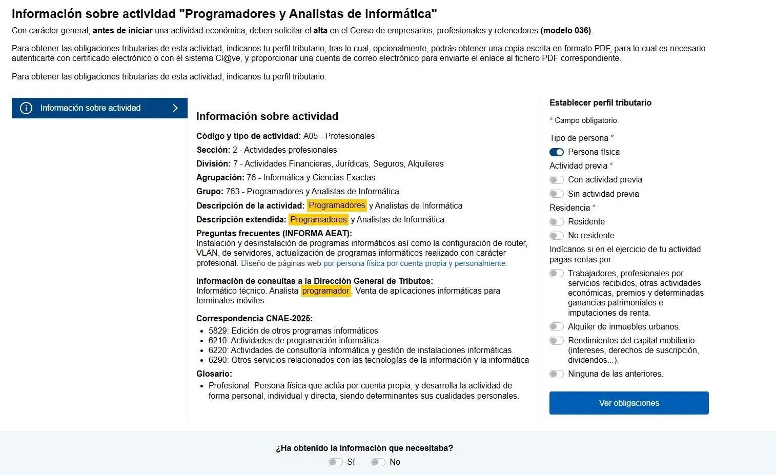 Ejemplo de un epígrafe del IAE