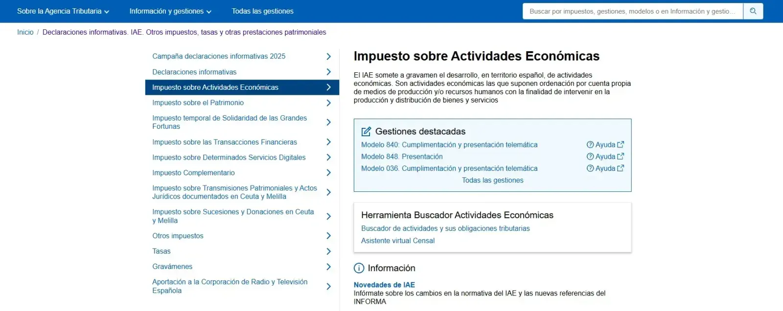 Web de la Agencia Tributaria