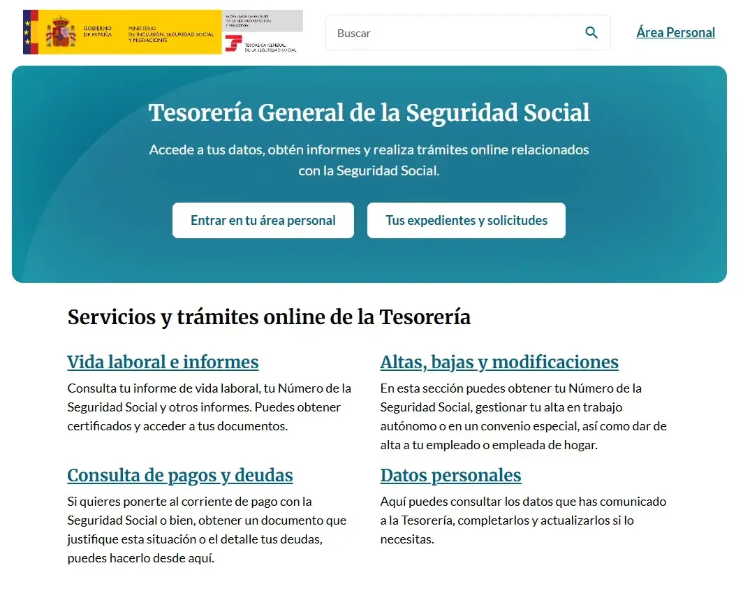 Portal Import@ss de la Seguridad Social